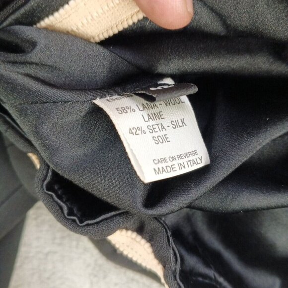 ALESSANDRO DELL ACQUA Wrap Crop Blazer Size 11 Junior Silk Wool Woven Black - Picture 8 of 13